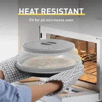 Protection contre les éclaboussures pour micro-ondes, housse pliable pour micro-ondes avec crochet et trou, protection contre les éclaboussures pour assiettes et bols, outils de cuisine, sans BPA 5