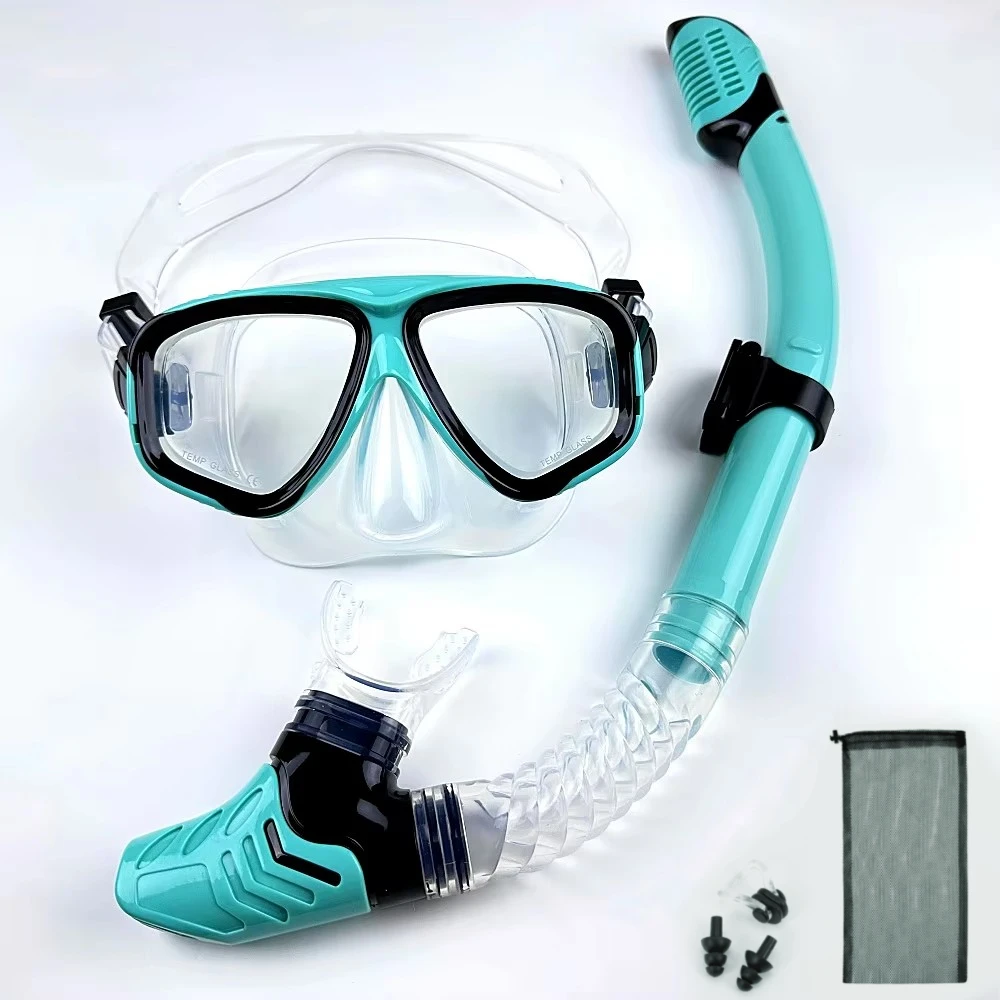 Dual Lens Snorkeling Mask with Breathing Tube Adult 18+ Years Silicone Skirt Scuba Diving Goggles Set Free Nose Clip Included snorkeling diving mask diving mask diving goggles snorkel set