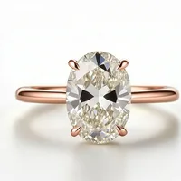 2026 New Personalized Fashion Oval Diamond Ring, Classic Four-claw Wedding Ring, Female 4