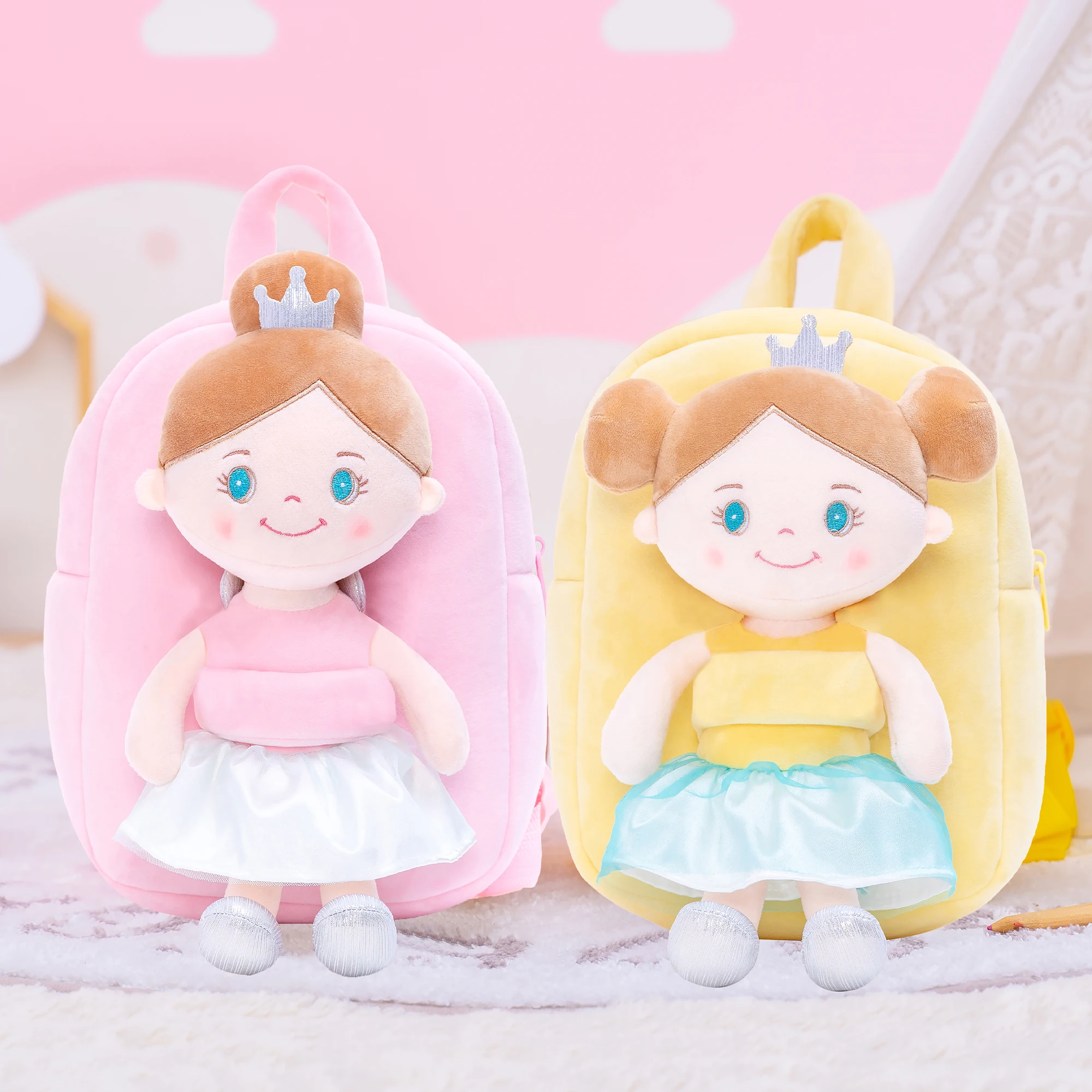 Gloveleya Plush Backpacks Baby Girl Bags Angel Girl Doll Backpacks Kids