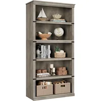 New 5 Tier Bookcase, Farmhouse Book Shelf with Storage, 71" Tall Book Case Wooden 5 Shelf Bookcase for Home Office, Living Room 1