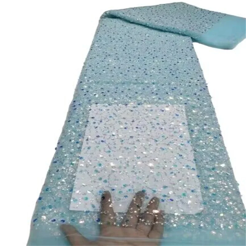 

Желтые африканские бусины, кружевная ткань с блестками, 2023 синие высококачественные нигерийские кружева с вышивкой, кружевные ткани для свадебного шитья