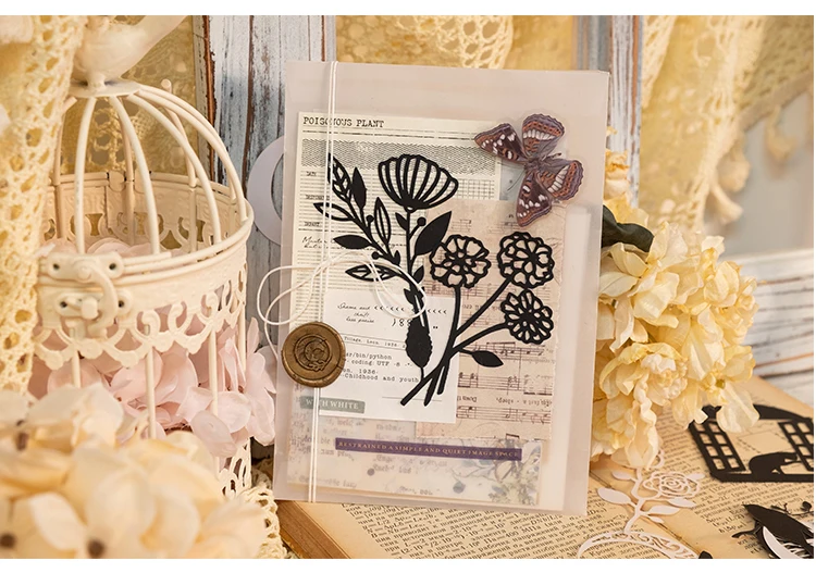 20 Stück INS aushöhlen Silhouette Muster dekoratives Papier Diy Scrapbooking Material Tagebuch Album handgemachte Bastelbedarf – Detail 15