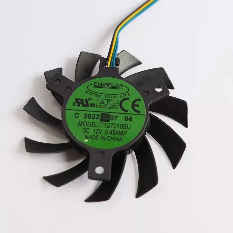 New Cooler Fan for Everflow T127010BU 12V 0.45A 7CM Temperature Controlled Frameless Graphics Card Fan