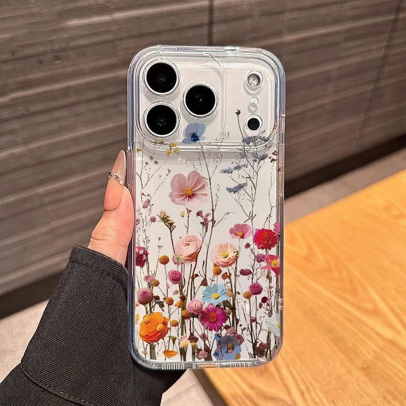 Transparent Daisy Design Phone Case