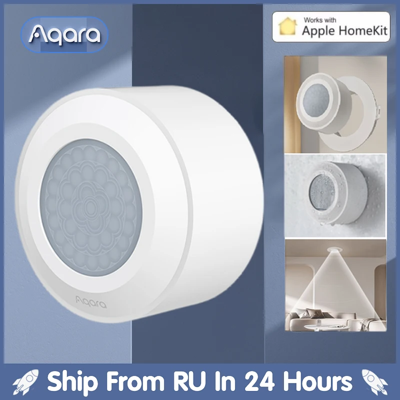 Aqara-sensor Humano de Alta Precisão Sensor de Movimento Zigbee 3.0 Conexão de Movimento sem Fio Ipx5 Impermeável Trabalhar com Homekit