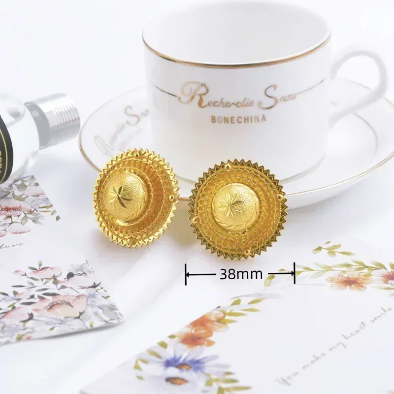 Hot Ethiopian Bridal Jewelry Sets African Nigeria Sudan Eritrea Kenya Pure Gold Color Habasha Style Wedding Sets D30019