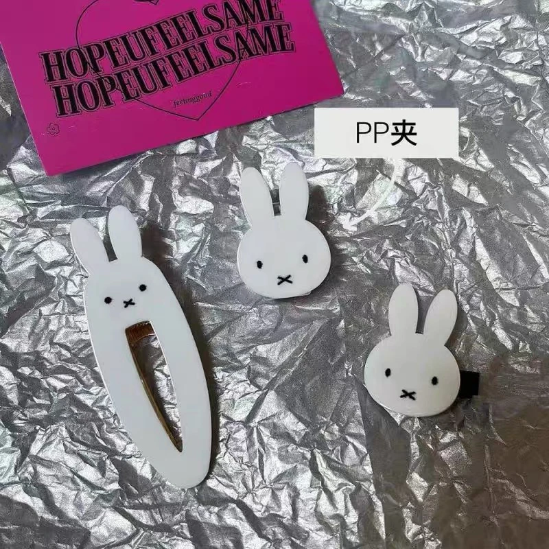 Miffy Cartoon Hair Clip PP Girl's Bangs Book Note Accessory Gift Toys for Girl