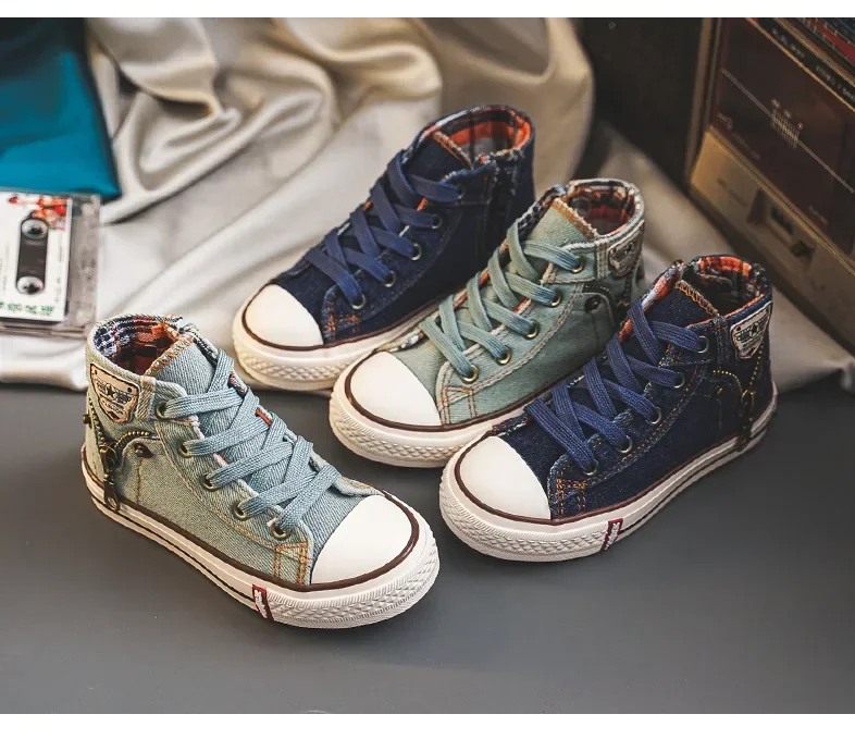 Description Picture 4 of itemChildren High Top Canvas Shoes fashion Kid Students Board Shoe sneaker Breathable Boy Sport Shoe Girl Casual flat Board Footwear