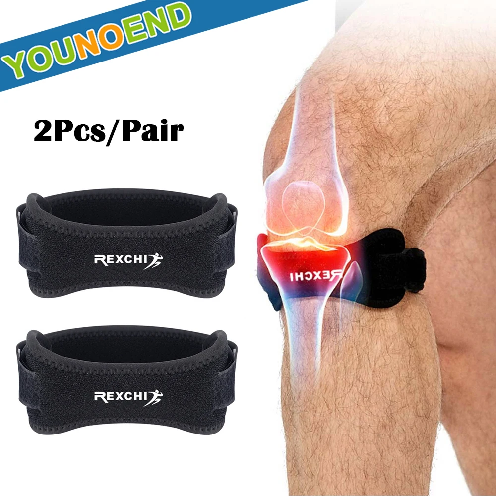 

1Pair Knee Support Patella Strap Adjustable Tendon Brace Pad -Running,Jumper,Tennis,Basketball,Tendonitis,Arthritis Pain Relief