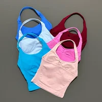 Femme vêtements de Yoga dos nu débardeurs gilet de gymnastique Push Up Sport soutiens-gorge course gilet hauts d'entraînement vêtements de Sport exercice Fitness 5