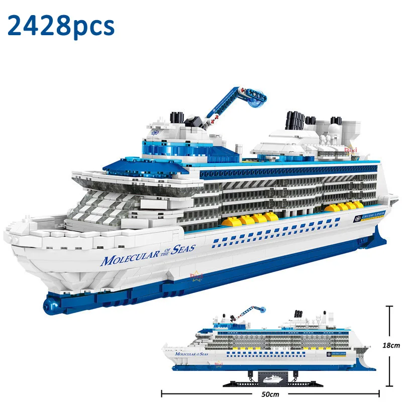 

2428pcs City Luxury Cruise Liner Mini Size Model Building Block Creative Big Ship Ocean Liner Boat Bricks Toys For Children Gift