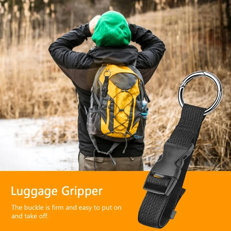 Adjustable Luggage Strap,Luggage Strap, Portable Buckle on The Outside of The Backpack, Jacket Rack, Can Be Clipped Onto Any Bag