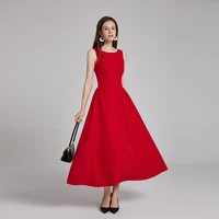 Suninheart 2025 Elegant and Beautiful Women's Dresses Red Sleeveless New Year Party Dresses Sexy Casual Birthday Dress - Image 3