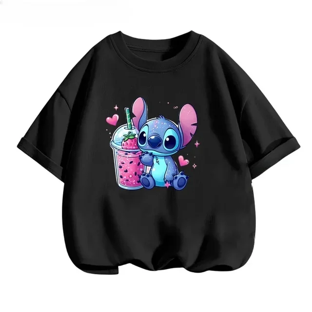 thumbnail image 1 of Camiseta de verano Kawaii Lilo Stitch para niños, ropa para niños y niñas, camisetas con gráficos de dibujos animados para niños, linda camiseta de manga corta de Anime, camiseta para bebé, 1 of 5
