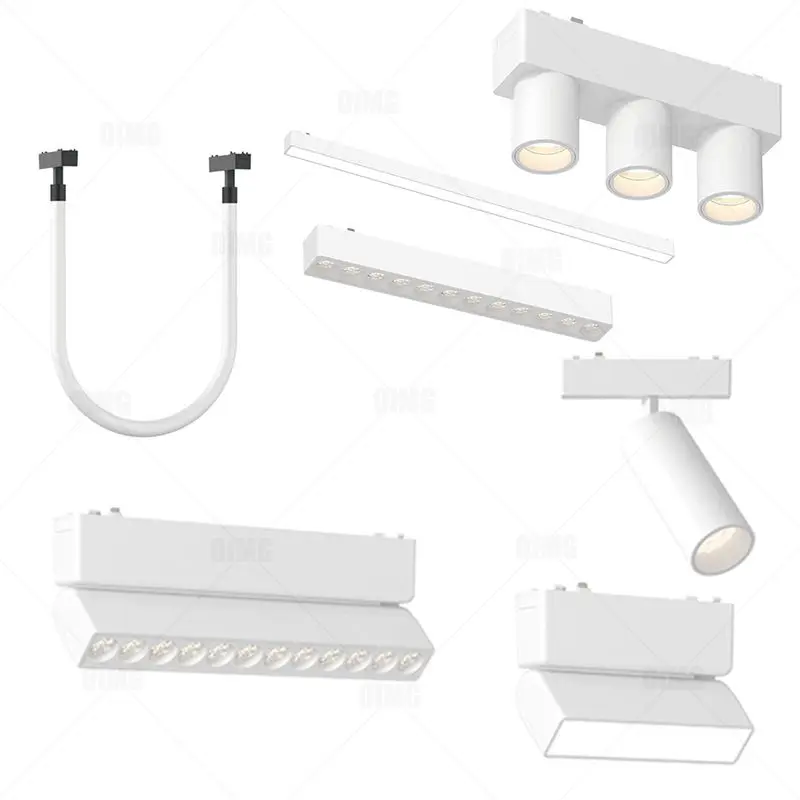 White Black Surface Ultra Thin Slim Magnetic Track Lamp Cell Light Modern Flexible Fixture Living Magnet Ceiling Lamp Rail 5