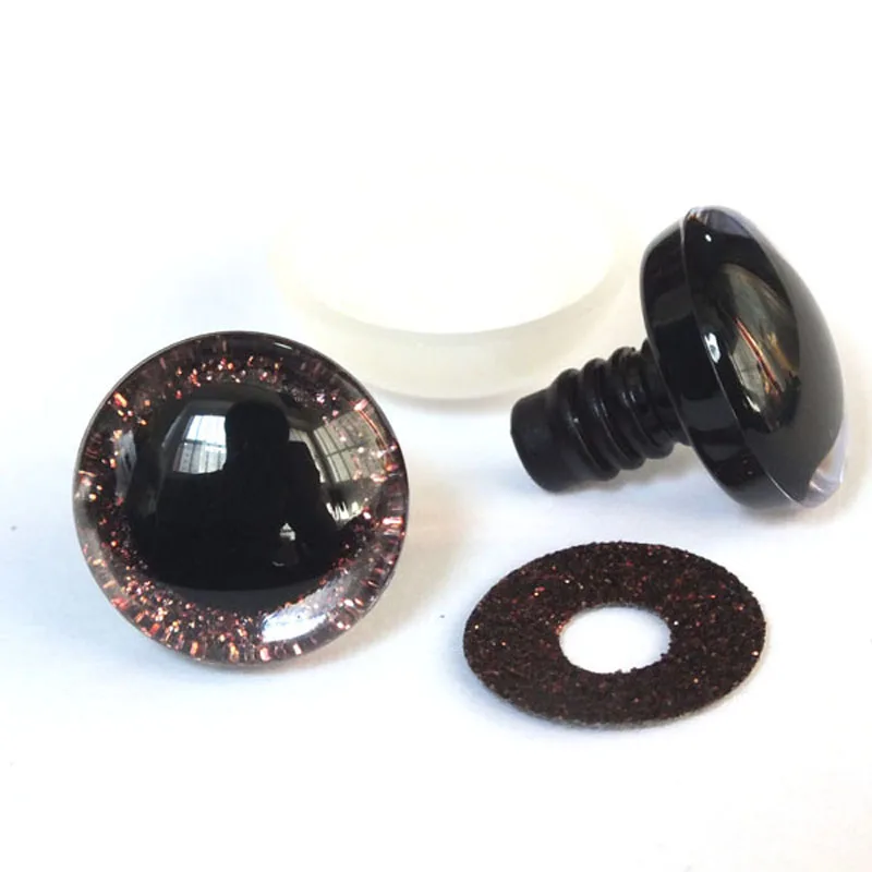 반짝이 장난감 안전 눈, 3D 공예 눈 인형 눈동자 눈, 와셔 포함, 12-35mm, 로트당 20 개