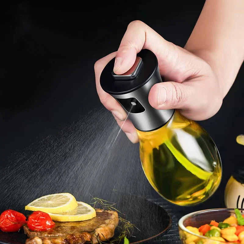 스테인레스 스틸 주방 요리 올리브 오일 스프레이 병, 디펜서 캠핑 바베큐 식초 간장 분무기 용기, 200ml