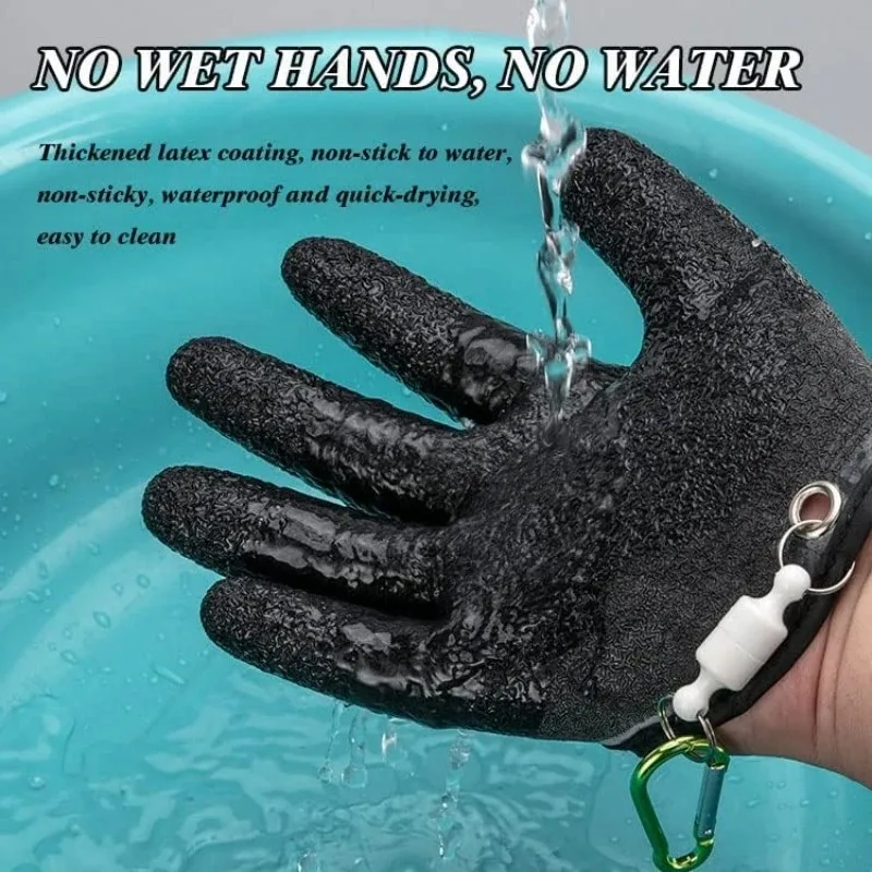 Fishing Catching Gloves Magnet Release Anti-slip Protect Hand From Puncture Scrapes Waterproof