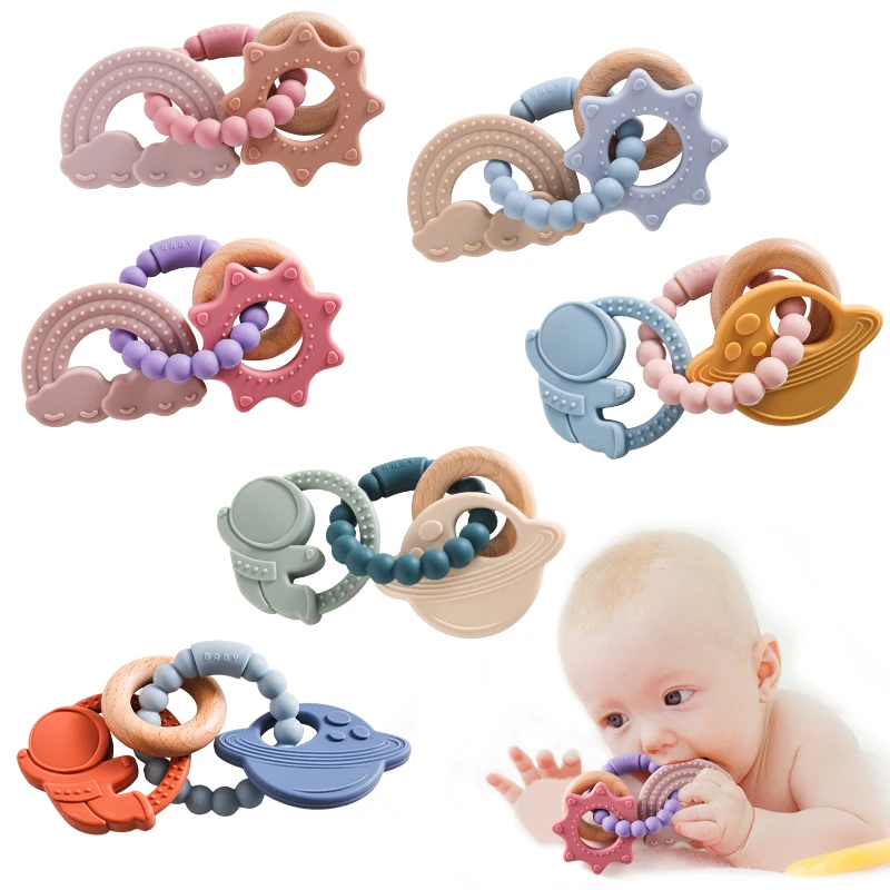 Baby Silicone Bracelet Teether Toys BPA Free Silicone Celestial Nursing Teething Toys Food Grade Newborn Gift teething toys,silicone teething toys