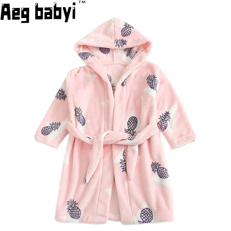 

Kids Baby Robe Cartoon Hoodies Girl Boys Sleepwear Good Quality Bath Towels Kids Soft Bathrobe Pajamas Children's Clothing 1-7Y