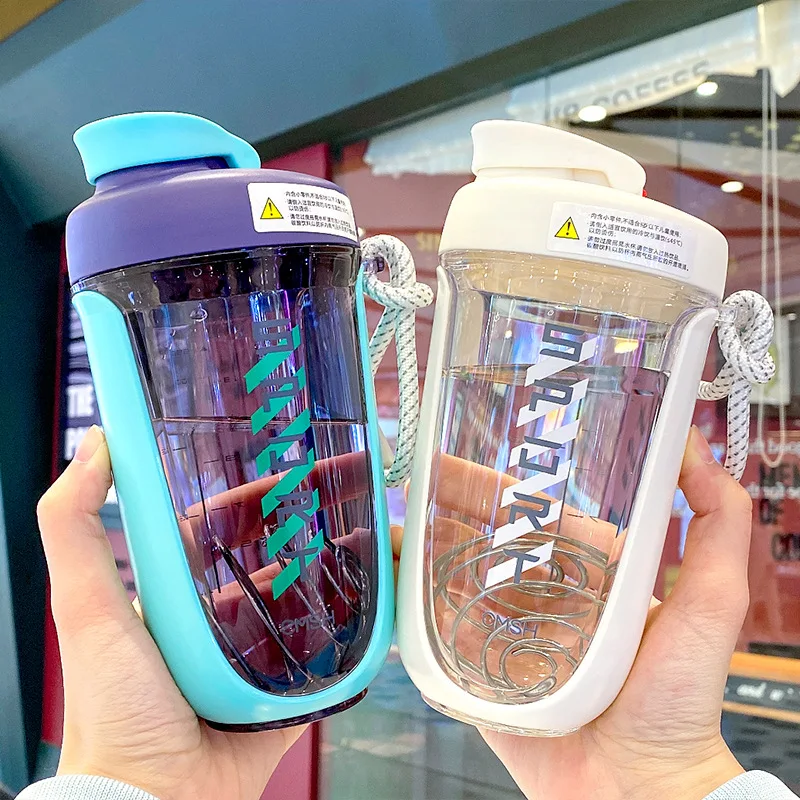 Portable 590ML Shaker Bottles Coffee Mixing Cup Sports Protein Powder Stir Cups Water Bottle Outdoor Water Drinking Accessories