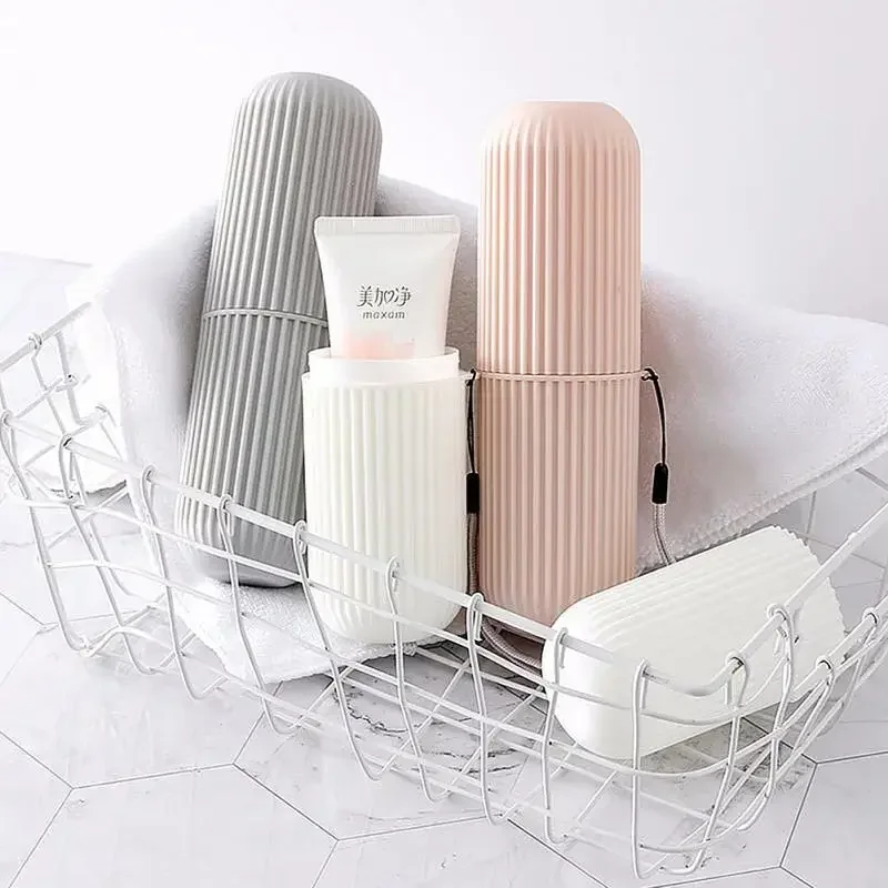 Travel Portable Toothbrush Cup Toothpaste Holder Storage Case Box Organizer Toiletries Storage Cup