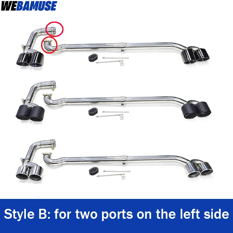 Muffler Tailpipe Exhaust System Upgrade Four Outlet Tailpipe Tip Stainless Steel Carbon Fibre for BMW X3 X4 F25 F26 2012 -
