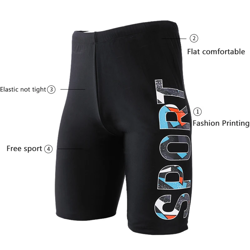 (140-190cm) Mens Swimsuit Jammers Teenagers Training Swimsuit Racing Swimming Shorts Boys Swimwear Men Beach Surfing Swim Trunks