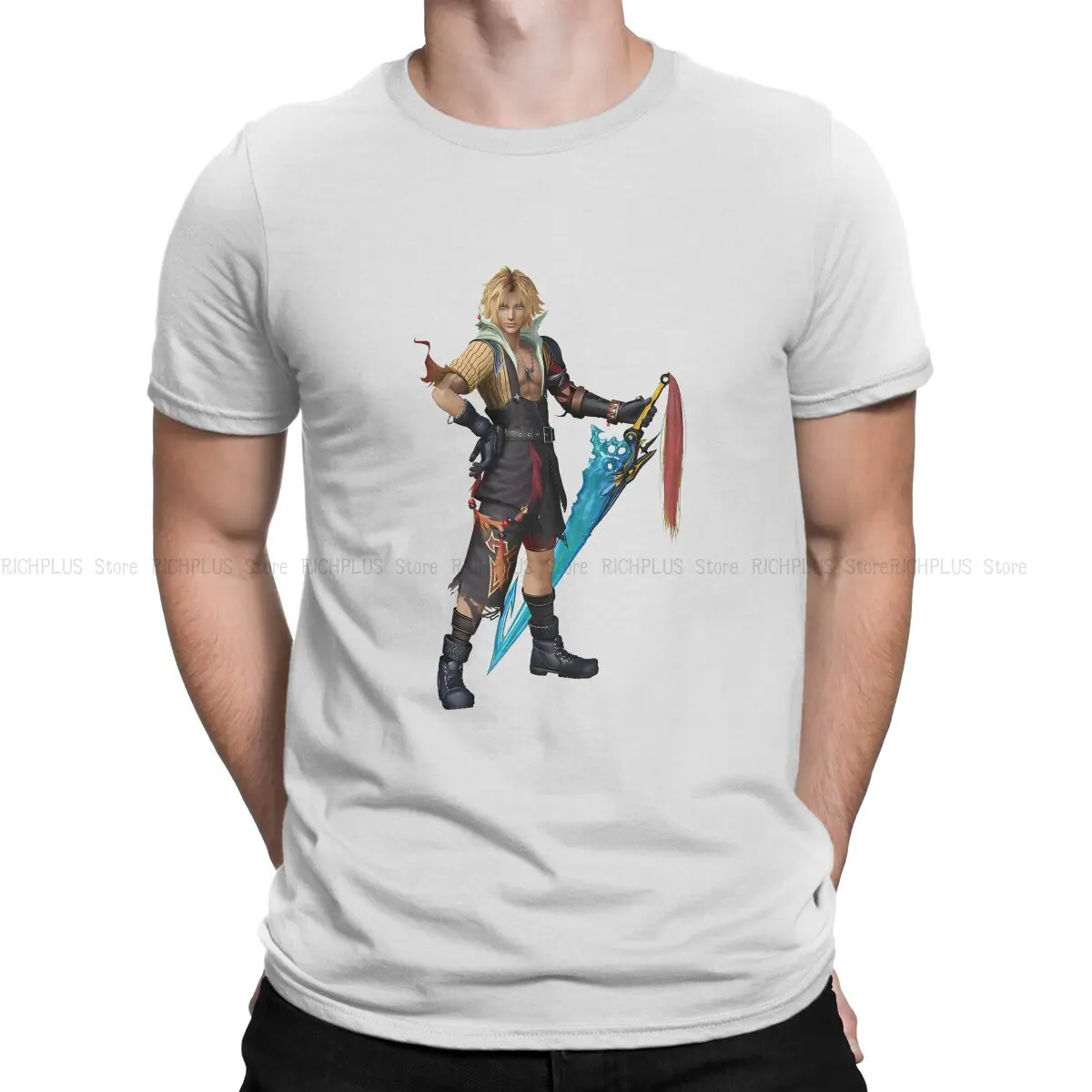 

Tidus Dissidia NT Men TShirt Final Fantasy Game Crewneck Short Sleeve T Shirt Funny Birthday Gifts