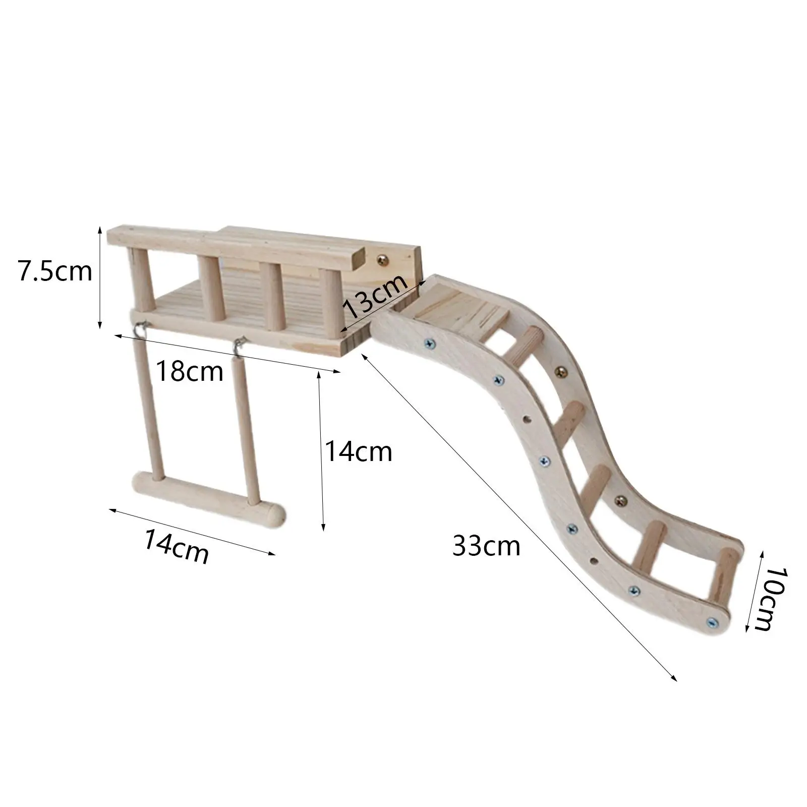 Wooden Bird Perches Bird Chewing Toy Sturdy Multiuse Birdcage Climbing Toy for Bluebird Parakeet Hamster Cockatiel Playing