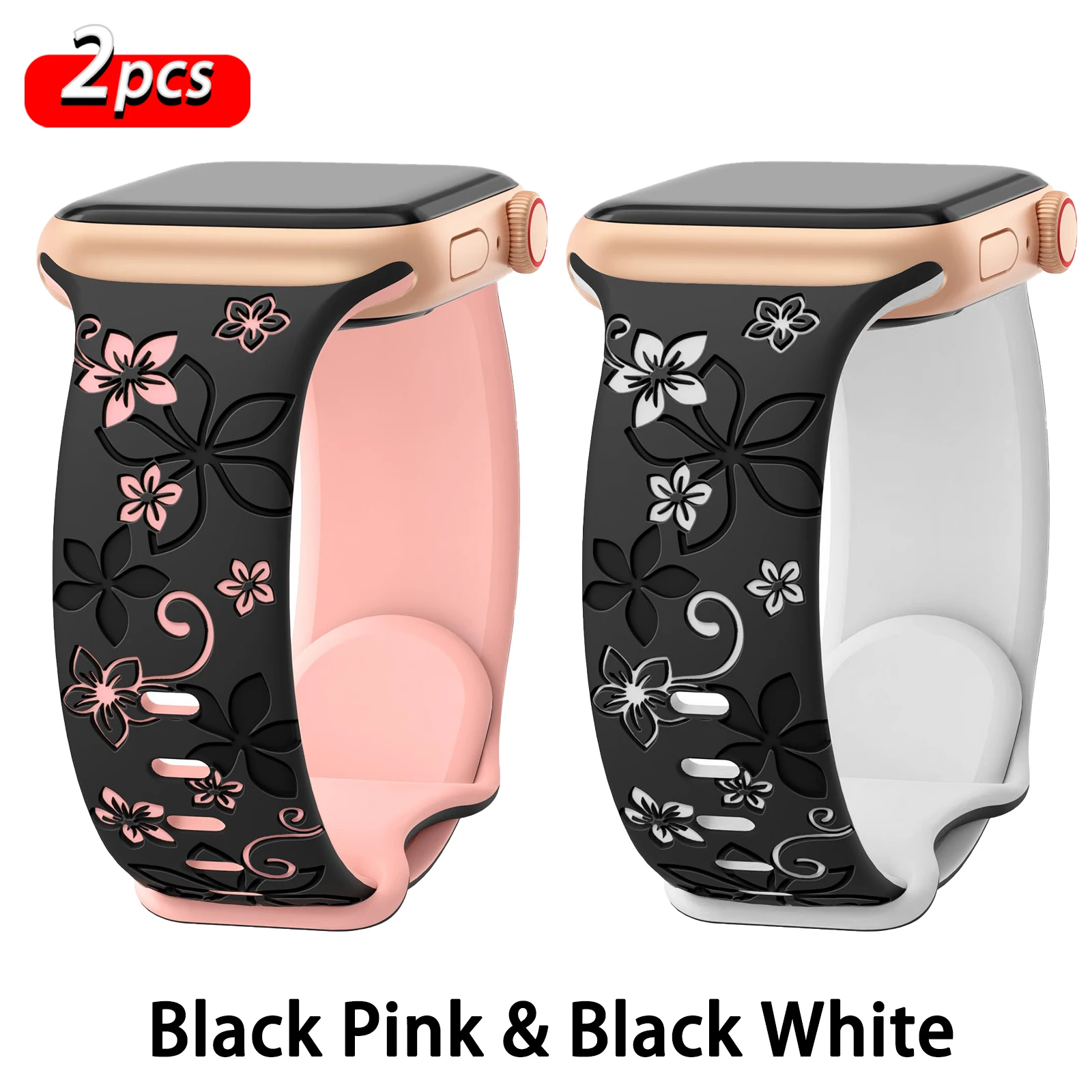 ตัวเลือกสินค้า สายนาฬิกาลายดอกไม้ สวยหรู สำหรับ Apple Watch ทุกขนาด