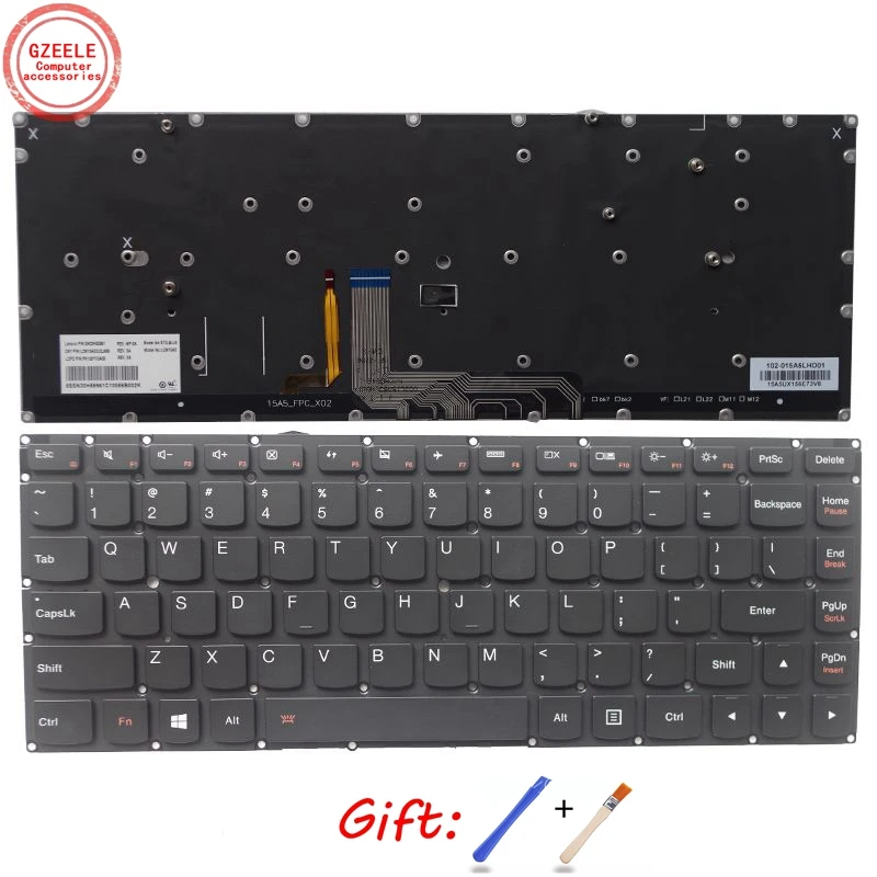 GZEELE новая для Lenovo Yoga 4 Pro 900-13ISK 900-13ISK2 клавиатура с подсветкой ноутбука США