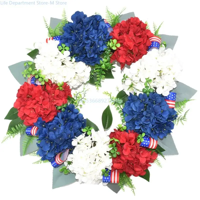 

Independence Day Wreath Veterans Day Front Door Decor Wall Ornaments July of 4th Gift Party Supplies