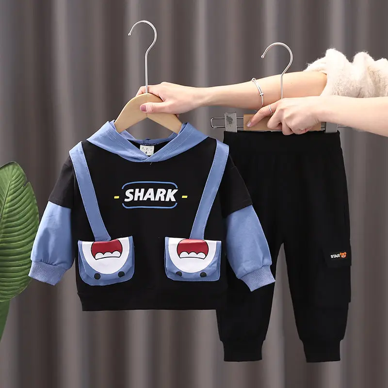 

Spring Autumn Children Baby Boys Girls Clothes Cotton Cartoon Hoodies Pants 2Pcs/Set Infant Kid Fashion Toddler Casual Tracksuit