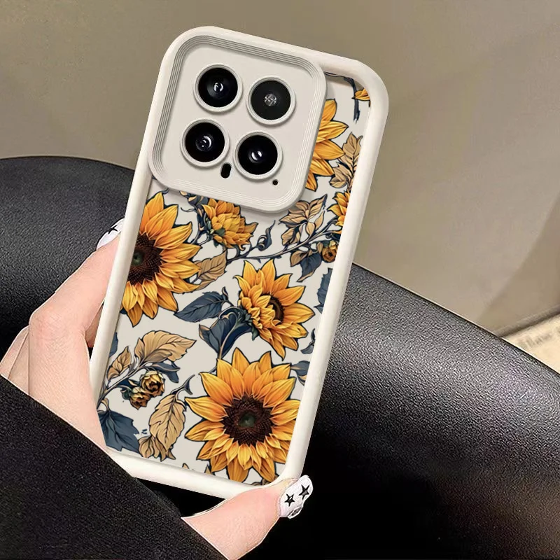 Sunflower Pattern Matte Silicone Phone Case Cover