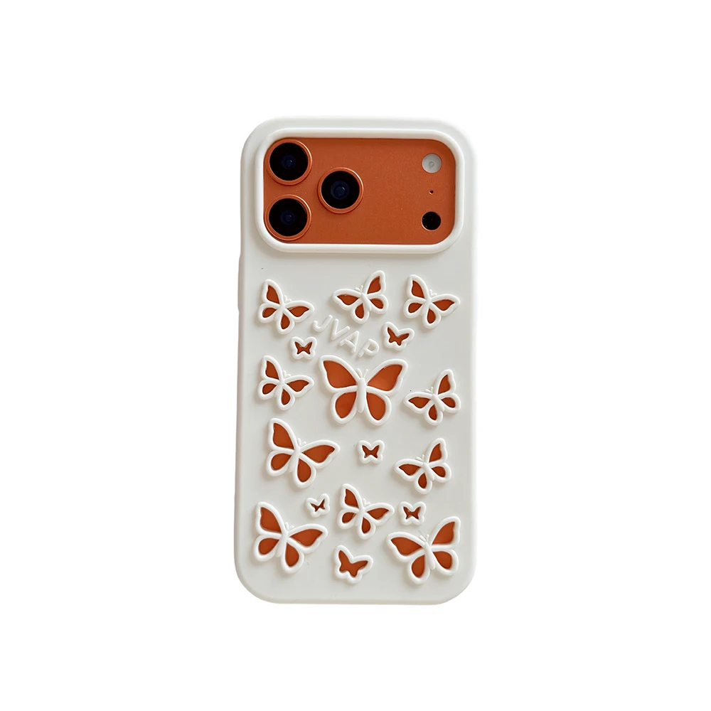 Colorful 3D Butterfly Design Shockproof Silicone Phone Case - Cute and Durable Protection