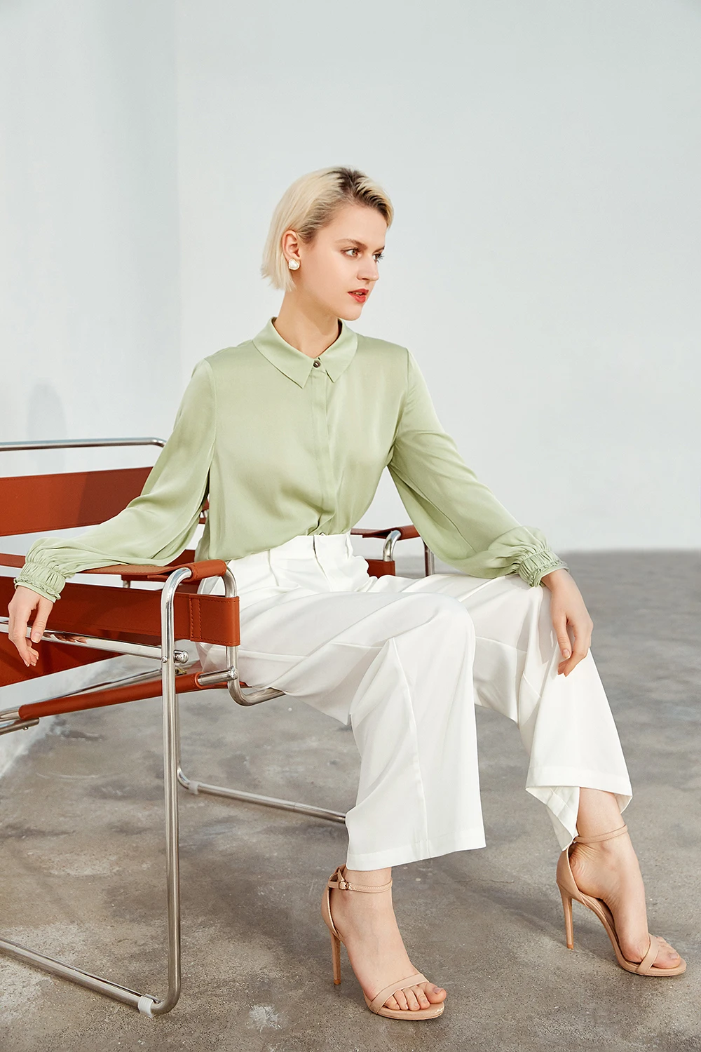 Rocwickline New Summer and Autumn Women's Shirt Mulberry Silk Celebrities Accessible Luxury Solid Turn-down Collar Elegant Shirt