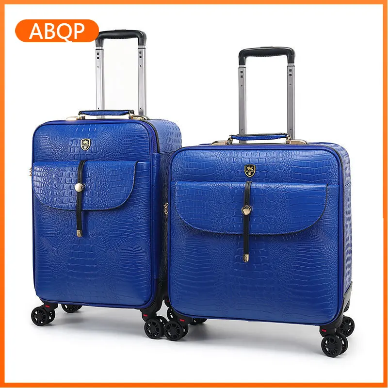 Genuine Alligator Leather 2-piece Spinner Luggage Set