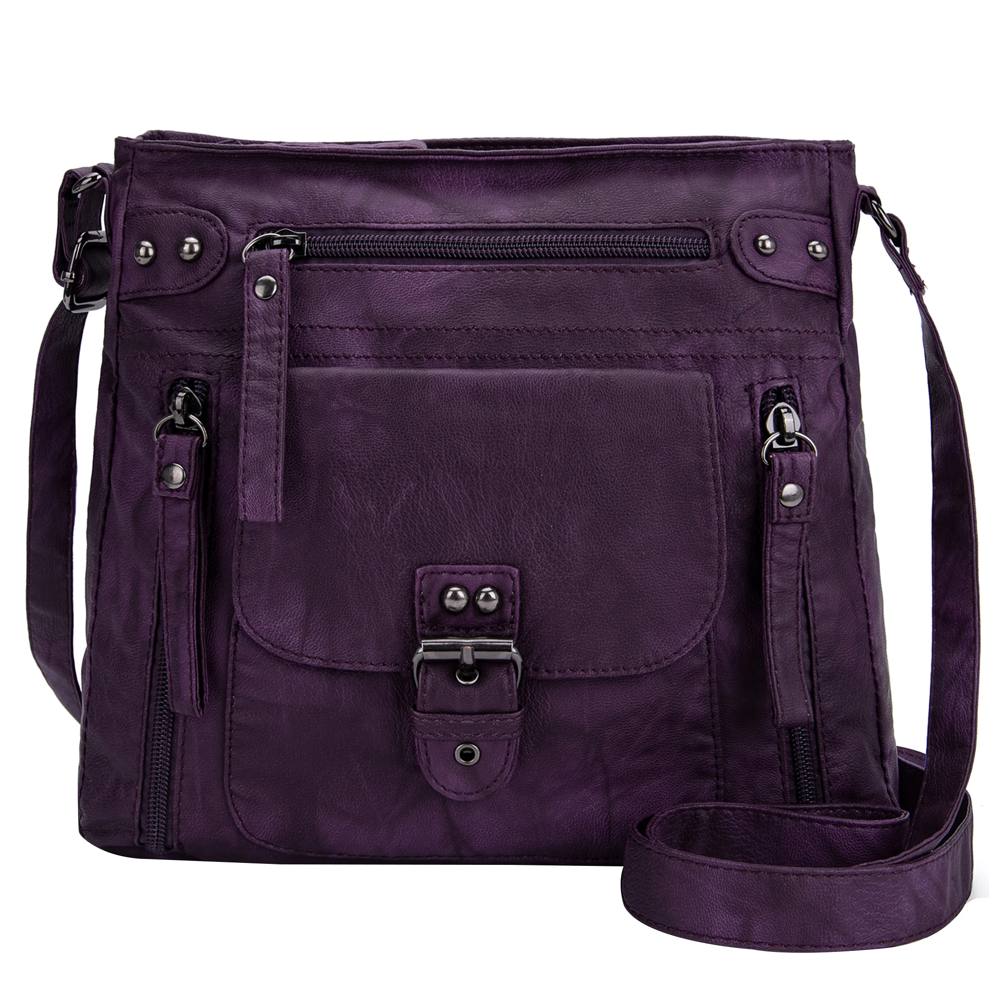 

Angel Kiss Washed PU Leather Medium Size Vintage Women Crossbody Bag Lady Purse in Anti-Corrosion and Cold-Resistant Material