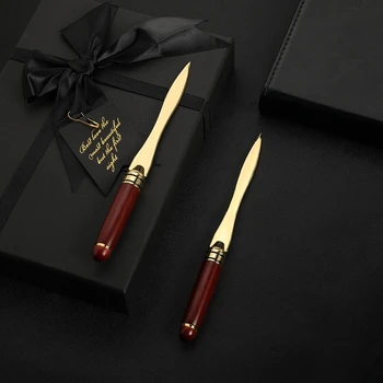 1 raffinato apricartelle in mogano, apricartelle in legno per aprire buste, coltello per tagliare lettere, regalo per l'ufficio