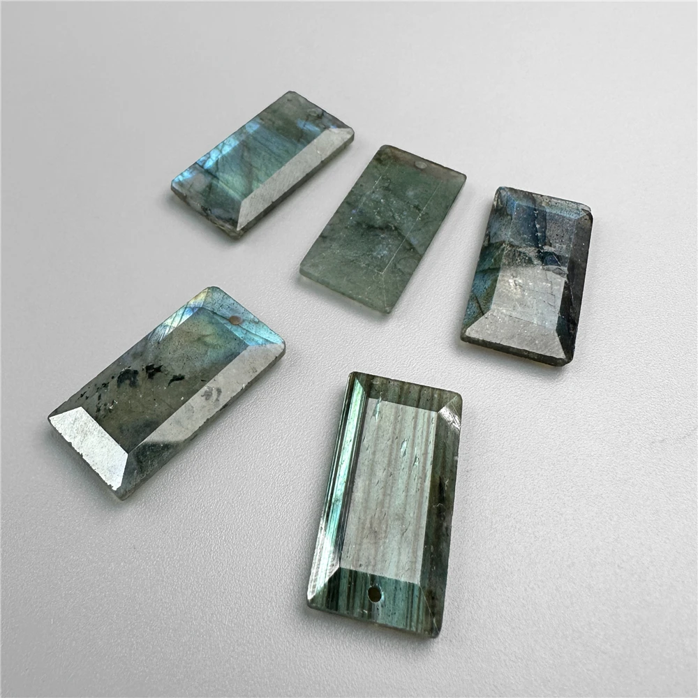 13X25mm Natural Stone Pendants Rectangular Shape Lapis Lazuli Labradorite Quartzs Gems Charms For Men Couple Reiki Necklace DIY