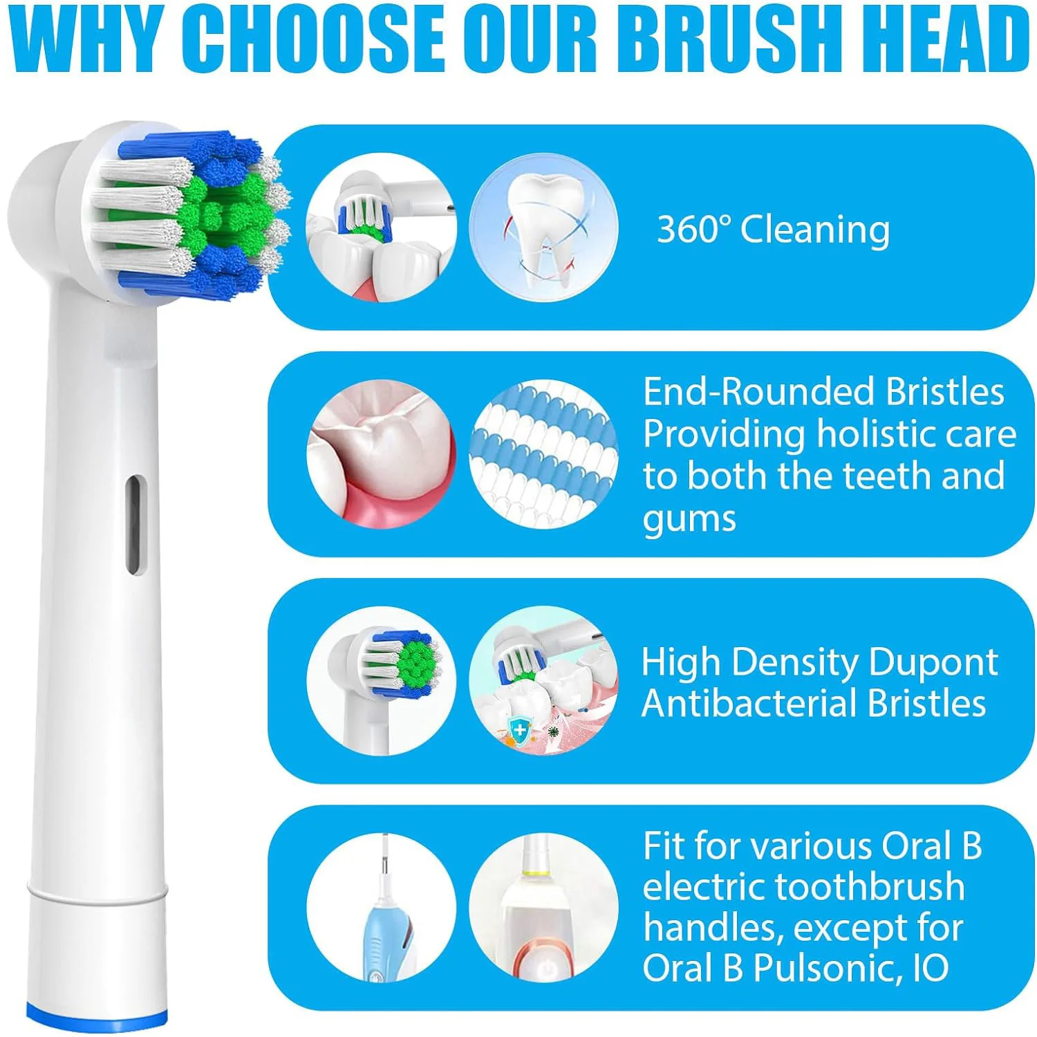 20pcs Replacement Brush Heads For Oral-B Toothbrush Heads Advance Power/Pro Health Electric Toothbrush Heads 5