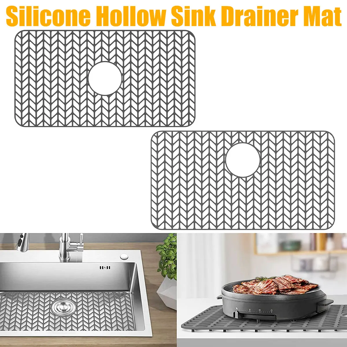 Keuken Siliconen Sink Protector Mat Anti Slip Hittebestendig Grid Sink