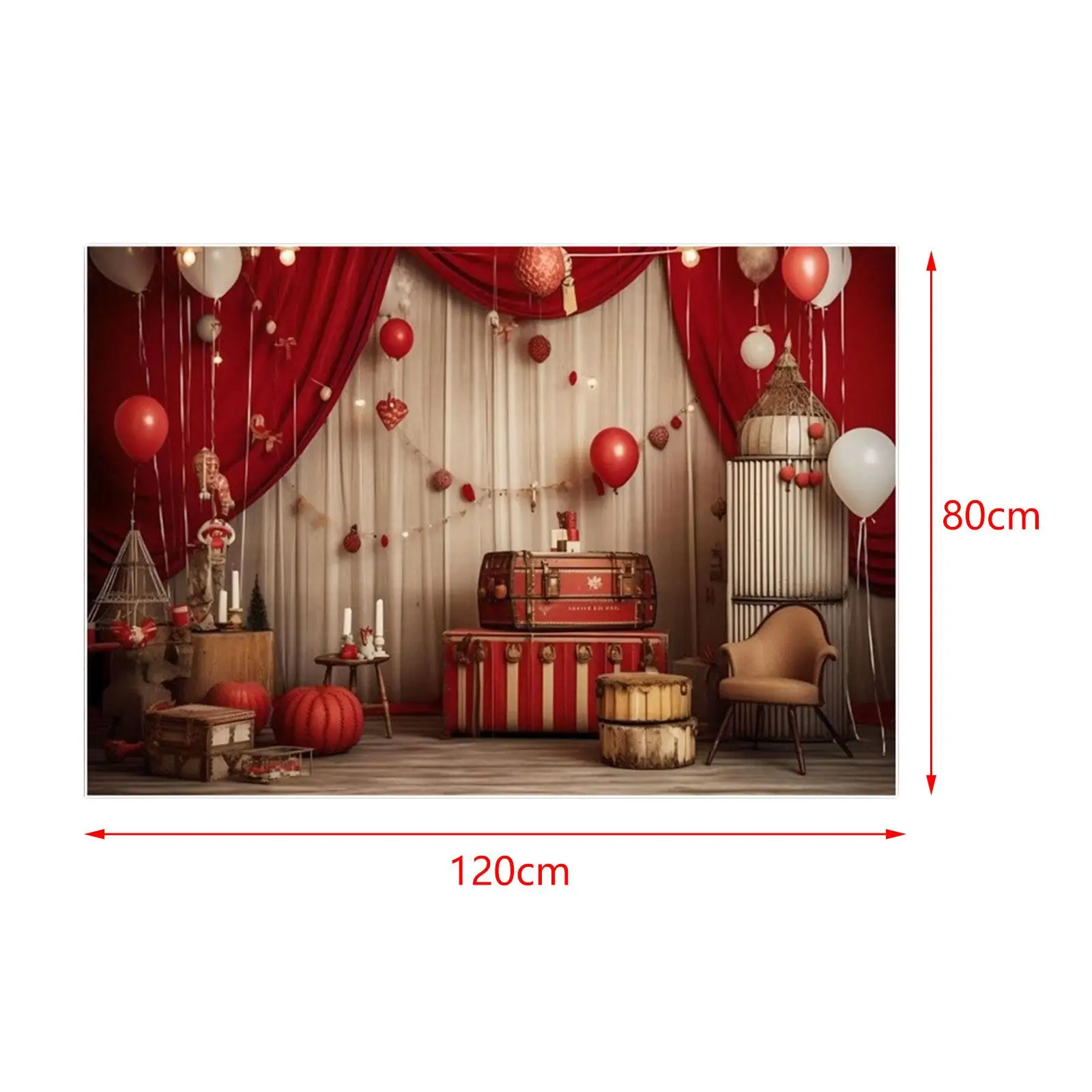 Photography Background Cloth Wall Hanging 3D Printing Photo Booth Props 120cmx80cm for Celebration Holiday Party Christmas Kids