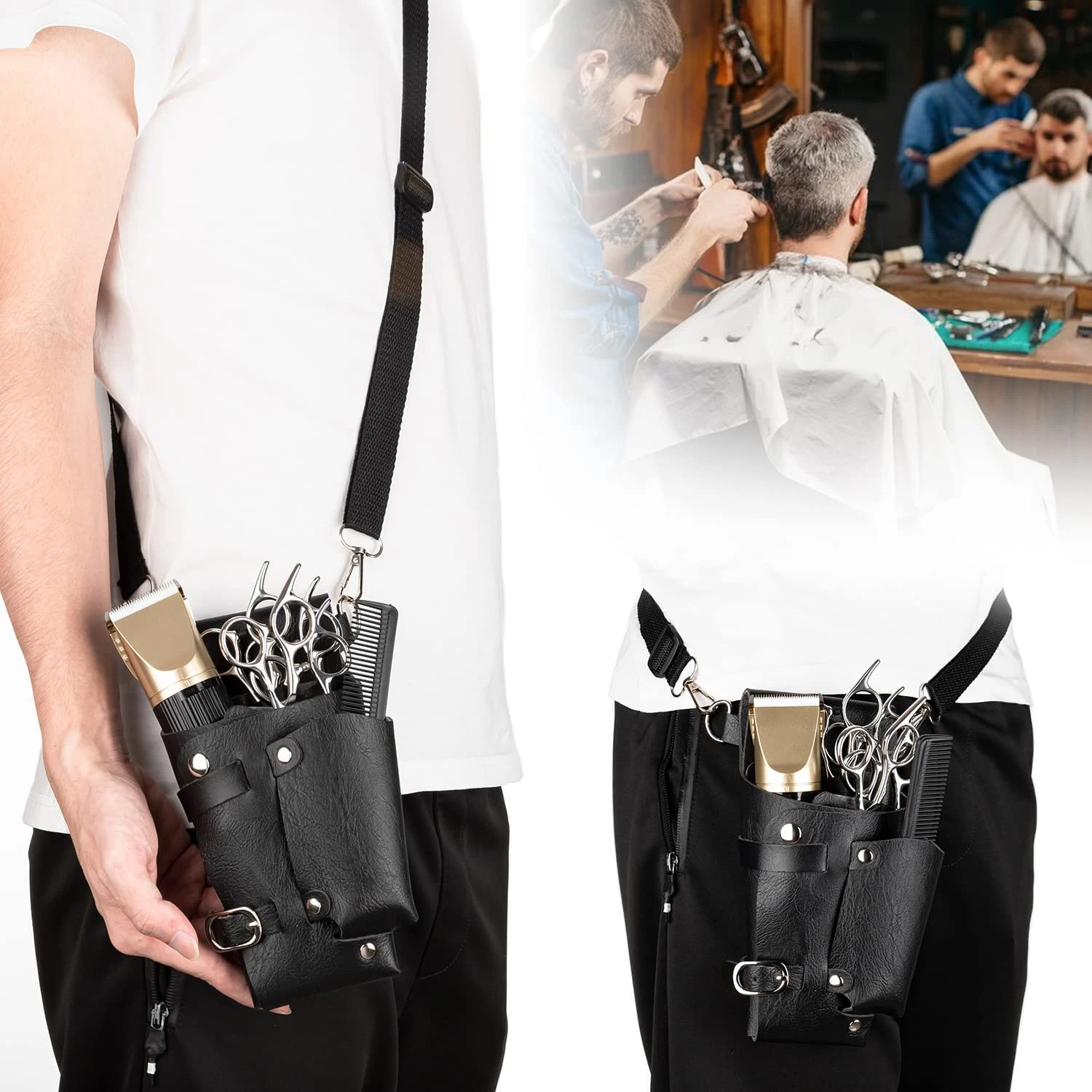 Salon Stylist Hairdressing Tool Belt Bag, Professional Hairdressing Tool Bag, Barber Scissors
