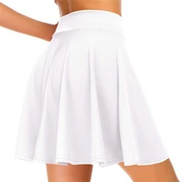 Women's Basic Versatile Stretchy Flared Casual Mini Skater Skirt Red Black Green Blue Short Skirt 3XL - Image 2