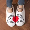 Couples Home Slippers Skull Hand Love Heart Valentine's Day Gift Winter Warmy Cotton Shoes Non Slip Fluffy Comfy Shoes Gift 5