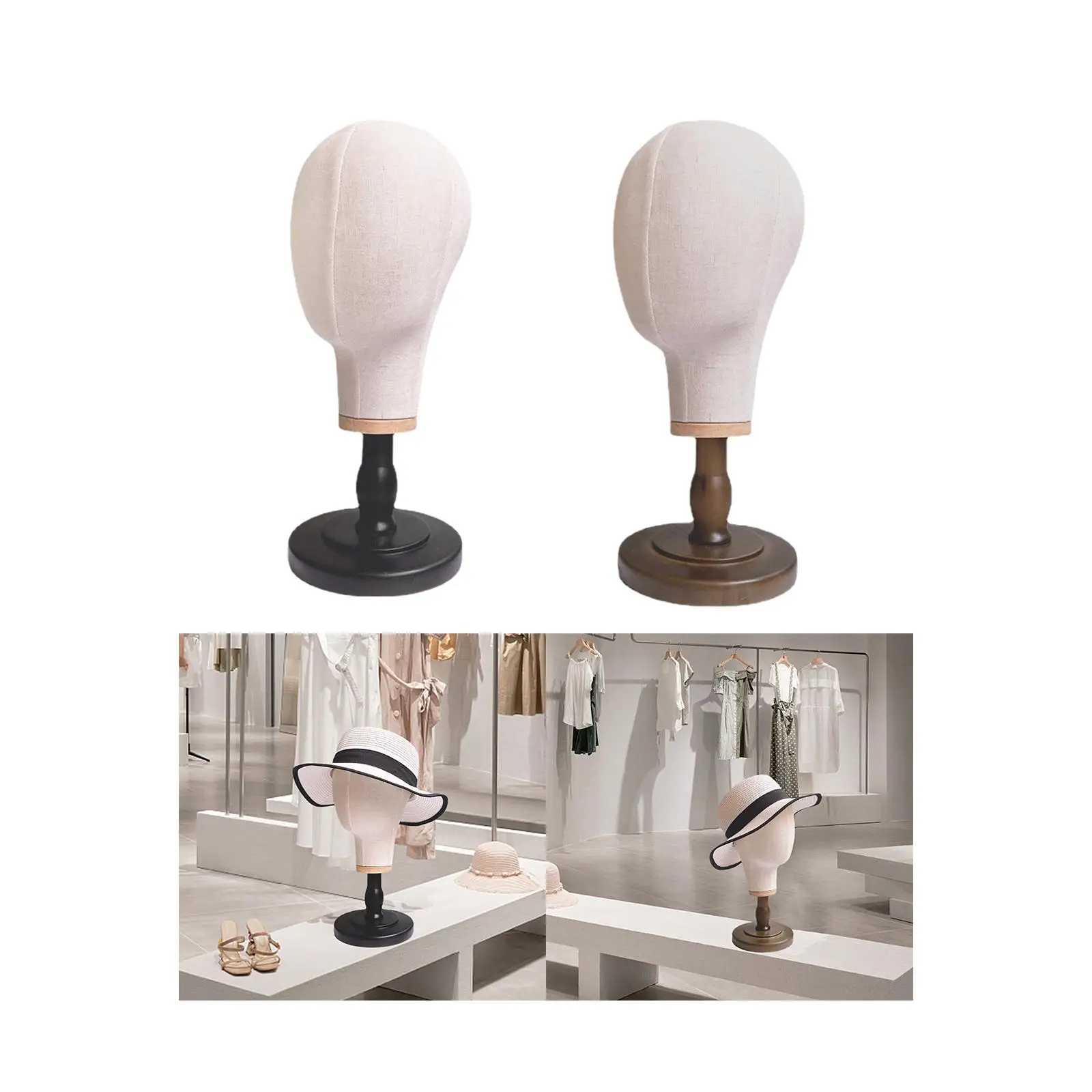 Modello di testa di manichino Modello comestico Testa di blocco di tela per cuffie Cappello Parrucca - immagine 5