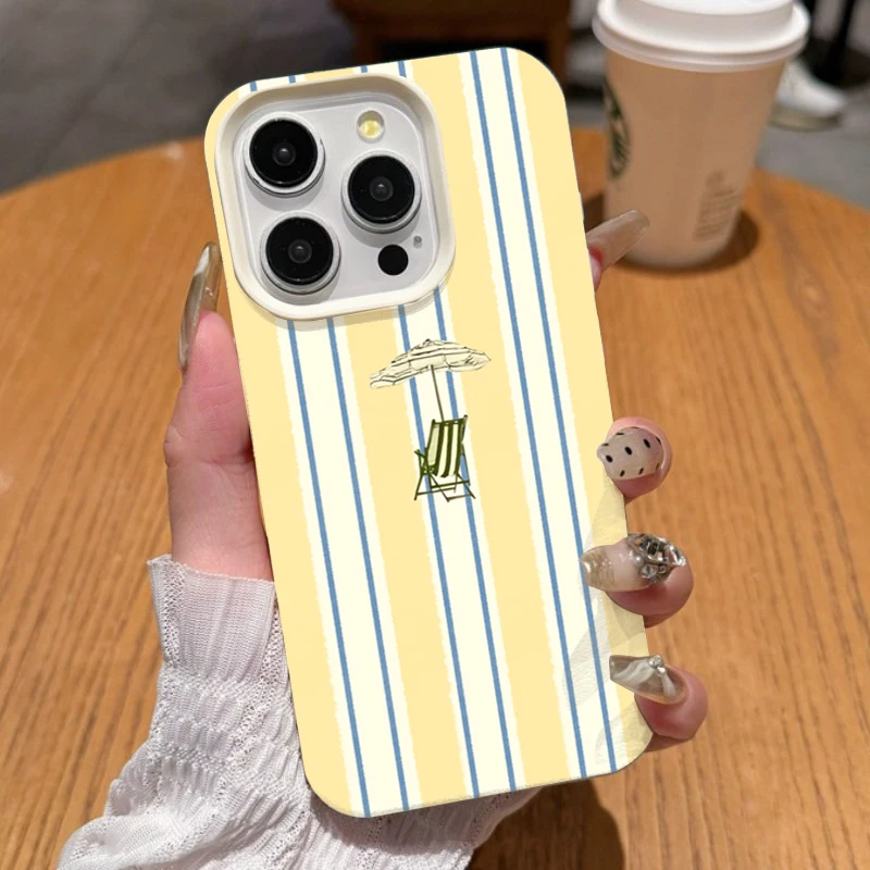 Sunshine Stripe Sunshade Chair Pattern Phone Case - Light Yellow